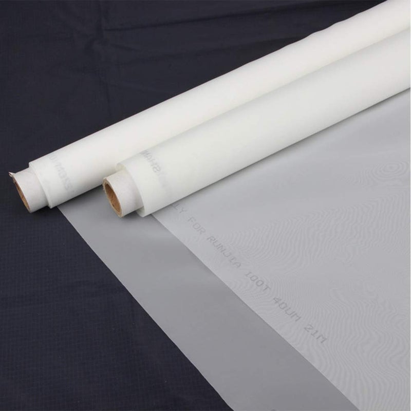 ETPUVIUMBE Silk Screen Printing Mesh, 100/110/120/140/160/180/200/250/300Mesh, White Yellow for Screen Printing Machine Equipment Accessories, Filter Painting, Polyester Fabric (140M/55T White) - Image 3